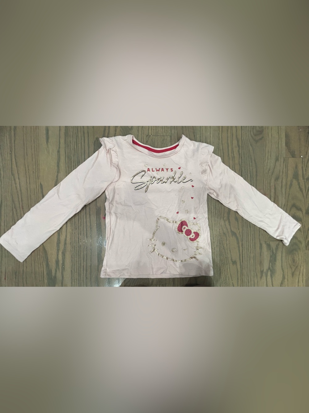Girls Hello Kitty Pink Long Sleeve Shirt Size 8